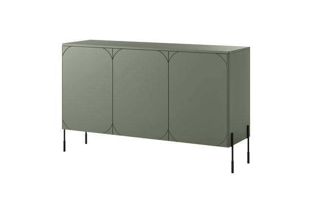Comoda Sonia 150 3U Olive cu Picioare Metalice