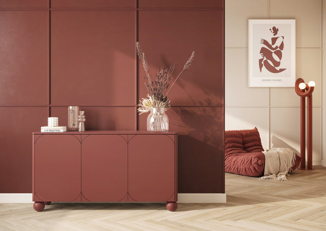 Comoda Sonia II Round - 150 3U Burgundy cu Picioare Rotunde