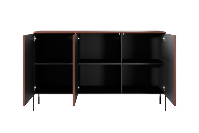 Comoda Sonia 150 3U Burgundy cu Picioare Metalice