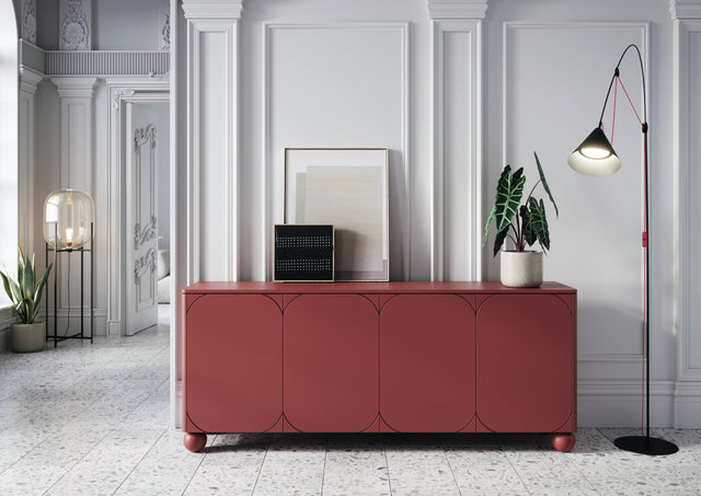 Comoda Sonia II Round - 200 4U Burgundy cu Picioare Rotunde