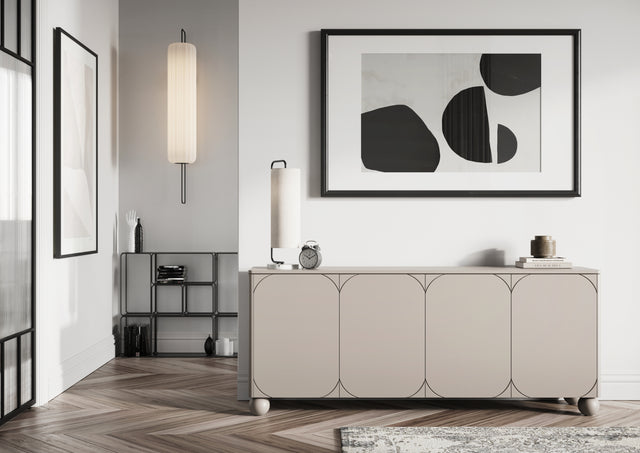 Comoda Sonia II Round - 200 4U Beige cu Picioare Rotunde