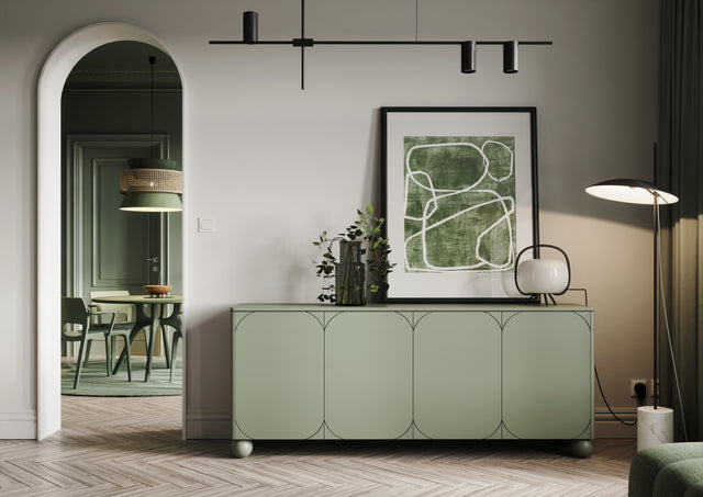 Comoda Sonia II Round - 200 4U Olive cu Picioare Rotunde