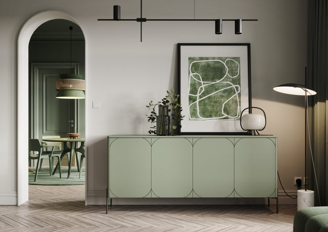 Comoda Sonia 200 4U Olive cu Picioare Metalice