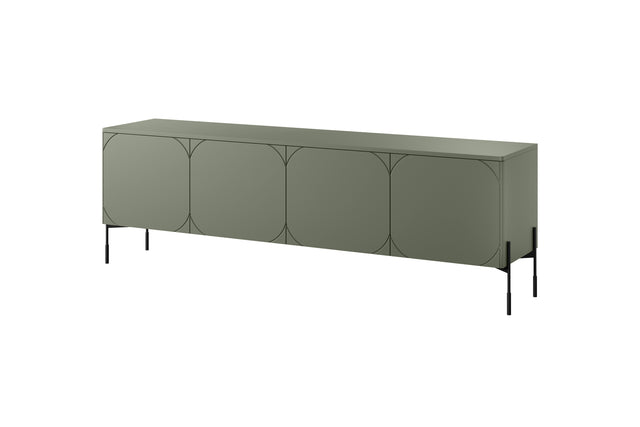 Comoda TV Sonia - 200cm 4U Olive cu Picioare Metalice