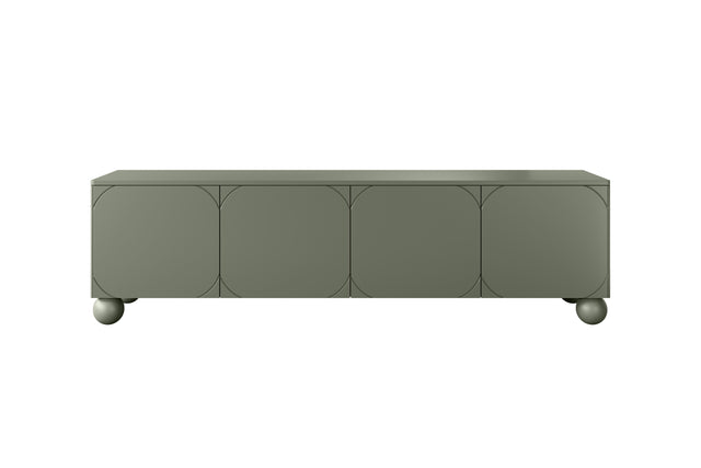 Comoda TV Sonia II Round- 200 4U Olive cu Picioare Rotunde