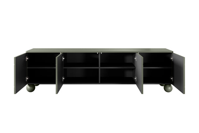 Comoda TV Sonia II Round- 200 4U Olive cu Picioare Rotunde