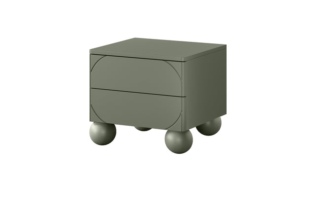 Noptiera Sonia II Round - Olive cu Picioare Rotunde