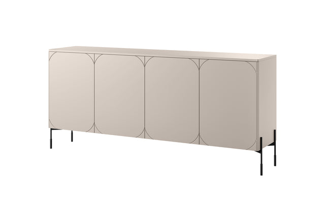 Comoda Sonia 200 4U Burgundy cu Picioare Metalice