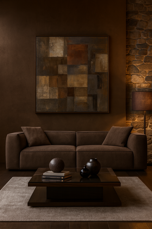 Canapea MAZO brown intr-un dark design luxtury si modern