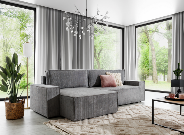 Coltar extensibil modern cu forme drepte pentru un design minimalist