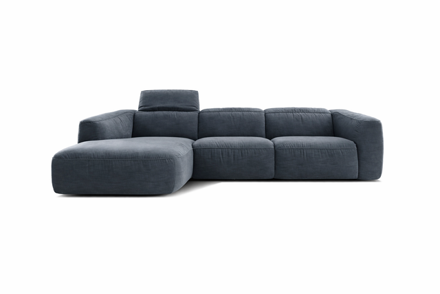 colțar LOFT modern cu perne din spumă elastică si tetiere rabatabile