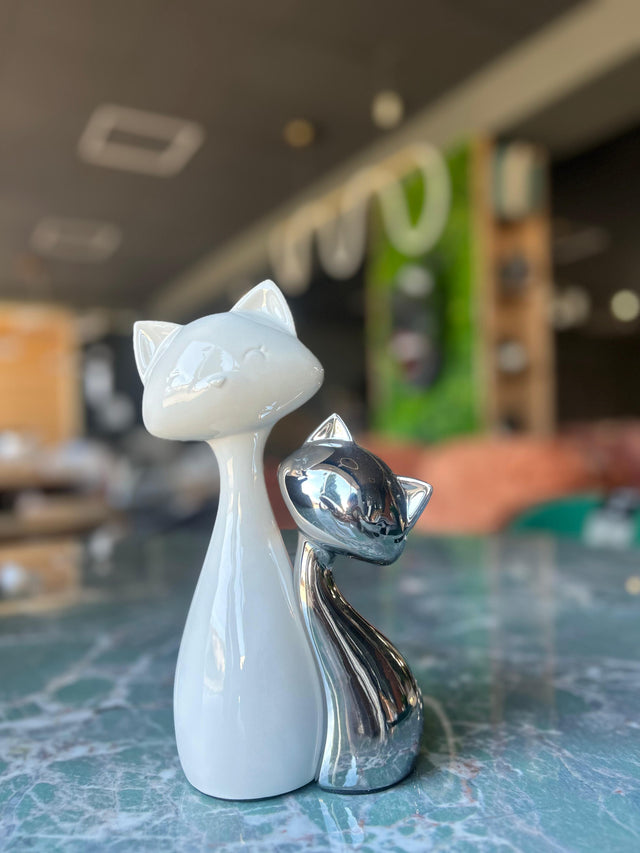 Figurine Cuplu Pisici Deco KSPT1015 – decor interior elegant