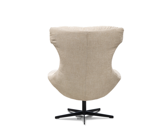 Fotoliu rotativ LUNNO cu picioare metalice si vedere din spate