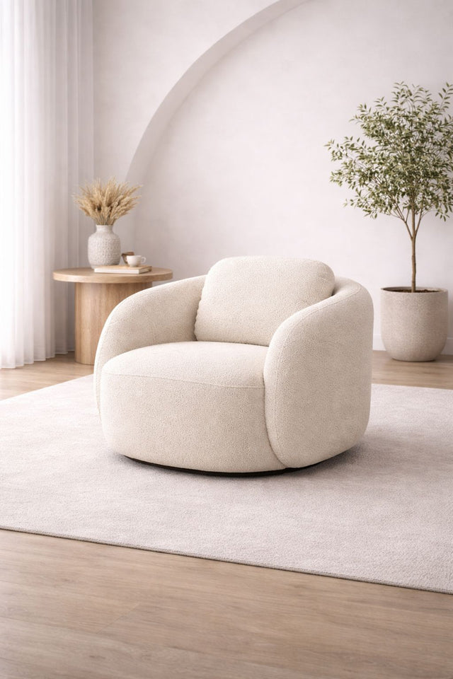 Fotoliu OMNIA rotativ pe material premium boucle