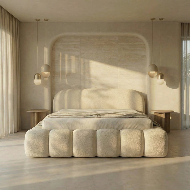 pat tapițat LANDOR cu ladă în dormitor modern