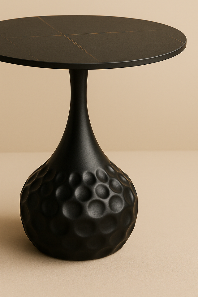 Măsuță de cafea Blacky, cu picior negru detaliat