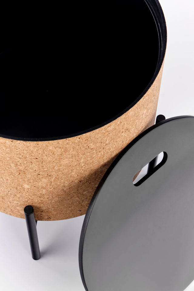 Masuta cafea NANA vedere deasupra cu blat negru si capac detasabil