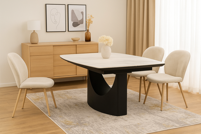 Masă extensibilă NAMOS în sufragerie modernă