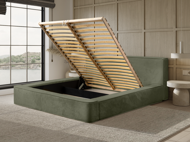 Pat HARMI vedere laterala cu somiera rabatabila