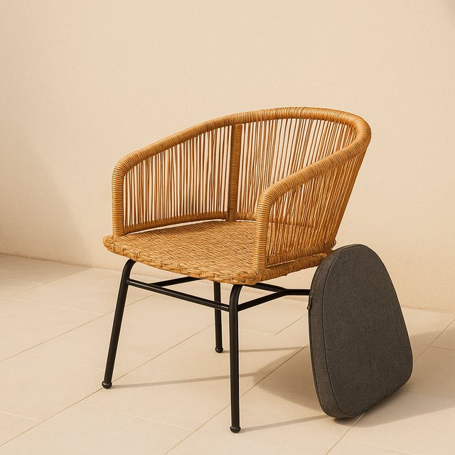 Scaun Exus format din rattan si perna detasabila