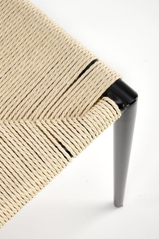 Scaun Sunny cu sezut din sfoara si picior metalic