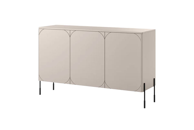 Comoda Sonia 150 3U Beige cu Picioare Metalice
