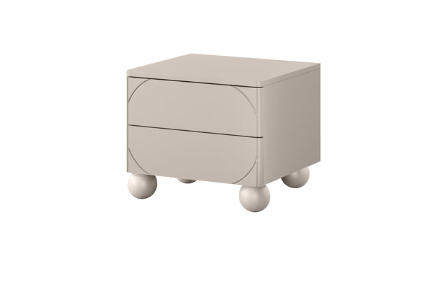 Noptiera Sonia II Round - Beige cu Picioare Rotunde