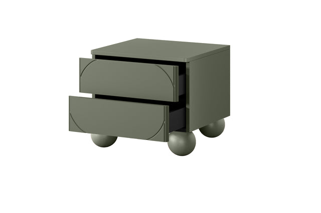 Noptiera Sonia II Round - Olive cu Picioare Rotunde