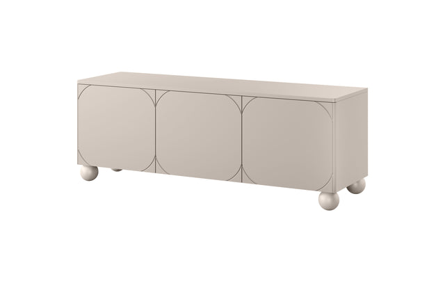 Comoda TV Sonia II Round - 150 3U Olive cu Picioare Rotunde