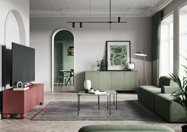 Comoda Sonia II Round - 200  4U Olive cu Picioare Rotunde