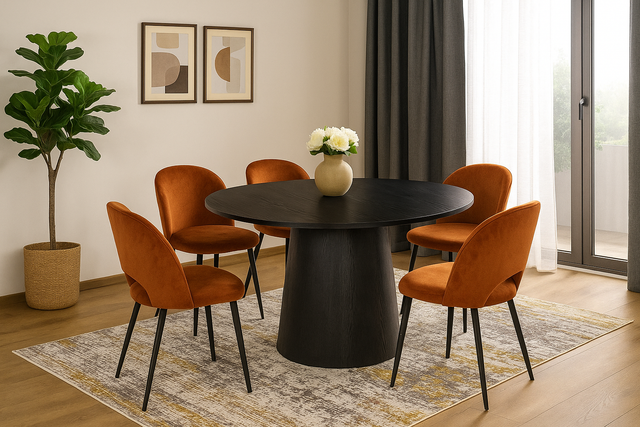 Masă BLACK GINGER într-un dining modern 