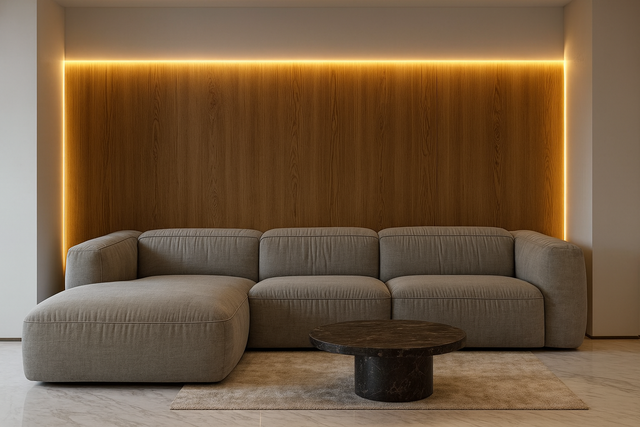 Canapea modulara LOFT, stil modern minimalist cu functie electrica si tetiere reglabile cu material premium personalizabil