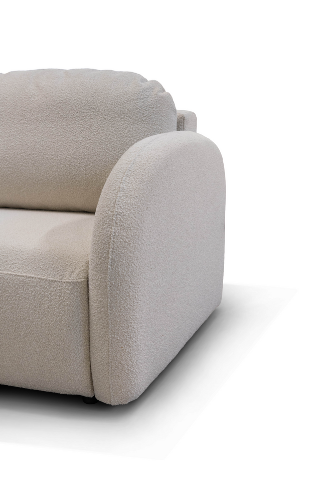 Canapea cu margini rotunde din textil