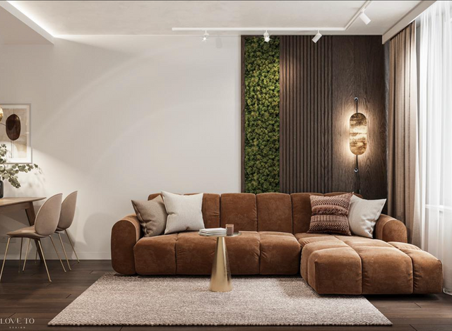 Colțar BOOLES FIX într-un living amenajat modern