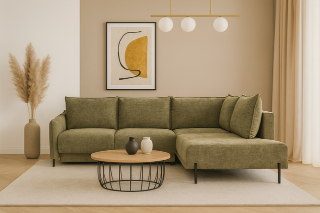 Colțar MARISIA într-un living amenajat modern