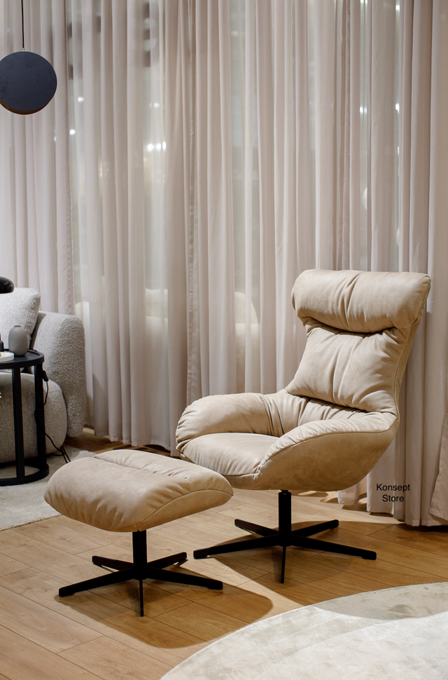 Fotoliu LUNNO rotativ cu catifea gri personalizare material premium