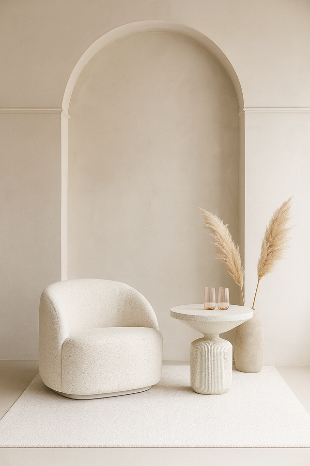 Măsuță de cafea ISIS din oxid de magneziu într-un living modern