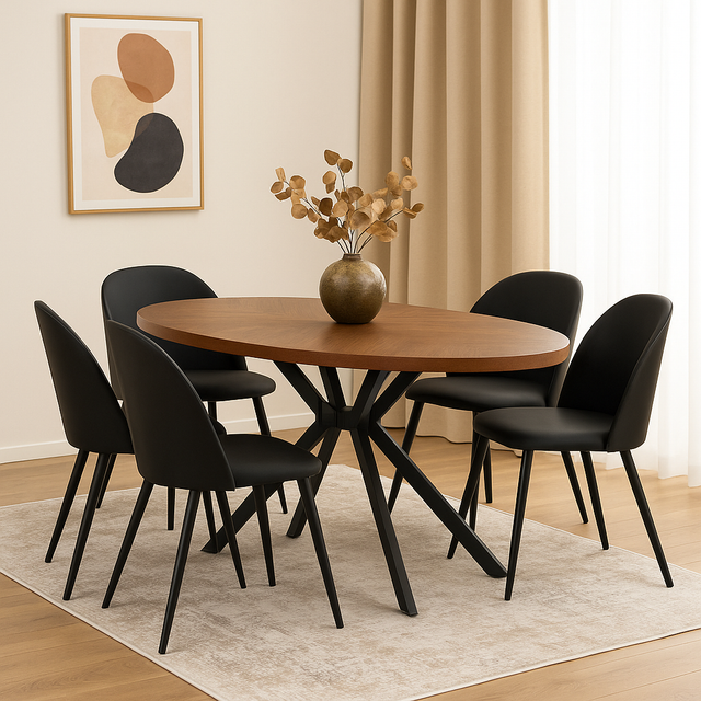 Masă dining LORELI în sufragerie modernă