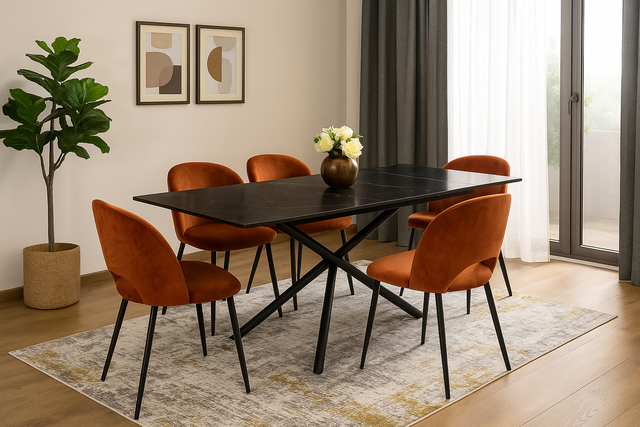 Masă dining MARINO într-un living  modern