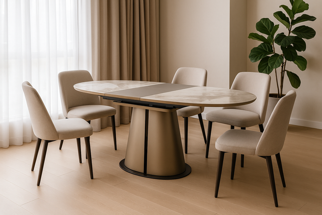 Masa dining PATAGONIA extensibila cu blat ceramica modern