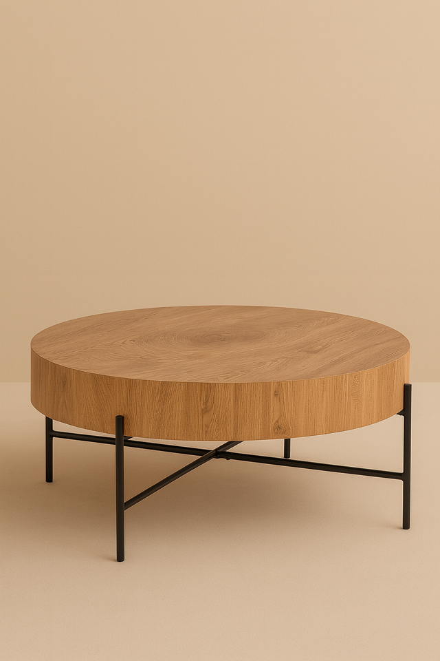 Măsuță de cafea Wood M într-un living stil scandinav