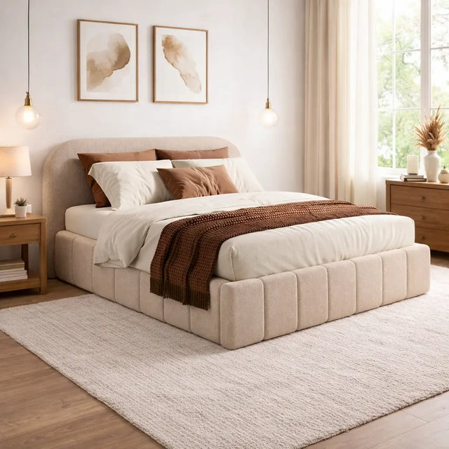 Pat tapițat LANDOR SLIM 160x200 design minimalist dormitor modern