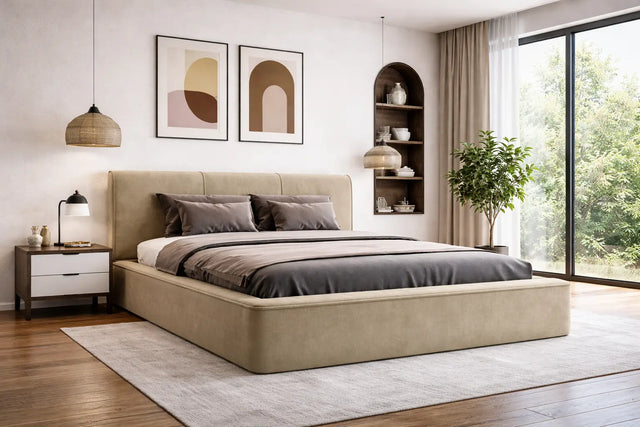 Pat tapițat modern TULLIP dormitor luminos