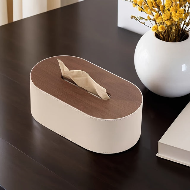 Suport șervețele din piele ecologică, design elegant pentru baie și birou