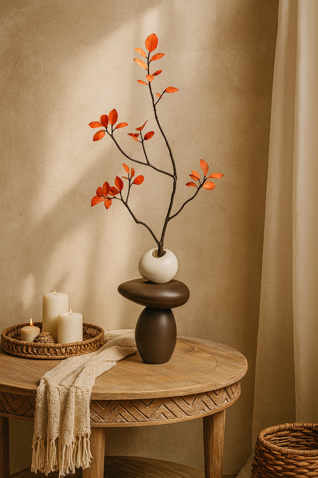 Vază 3 Pietre Boho din ceramică  cu efect pietre decor interior