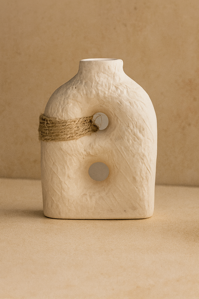 Vază boho din ceramică cu formă organică