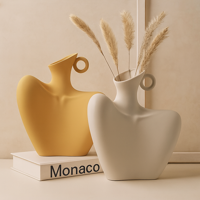 Vaza ceramica in culori calde