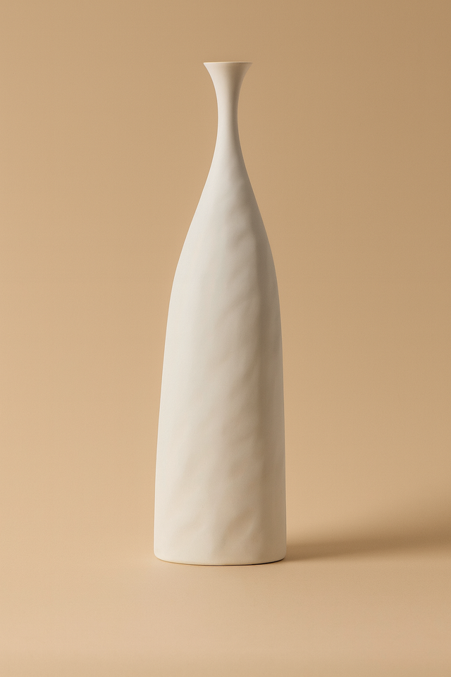 Vază Ceramica White din ceramică albă 10x39 cm, design decorativ